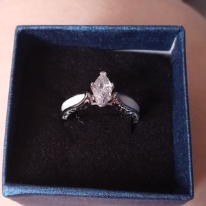 Sterling silver Marquis cz ring